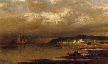 company of captain reinier reael known as themeagre company Painting - Coast of Newfoundland boat seascape William Bradford